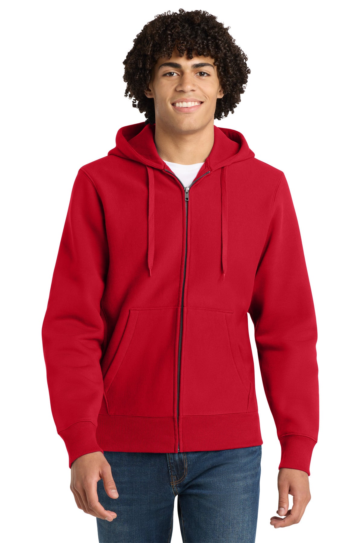 Sport-Tek Super Heavyweight Full-Zip Hooded Sweatshirt - Red