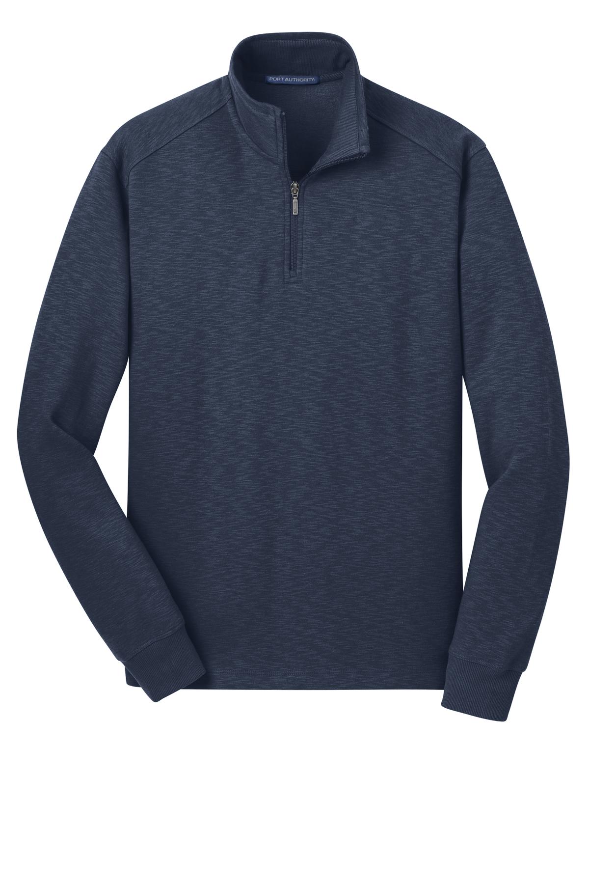 Port Authority Slub Fleece 1/4-Zip Pullover — navy