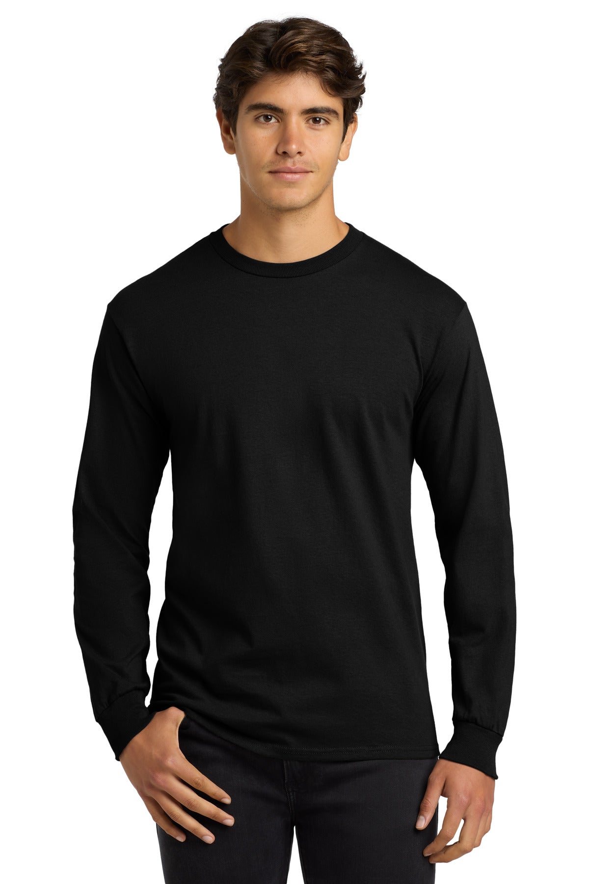 Gildan - Ultra Cotton 100% US Cotton Long Sleeve T-Shirt - Black