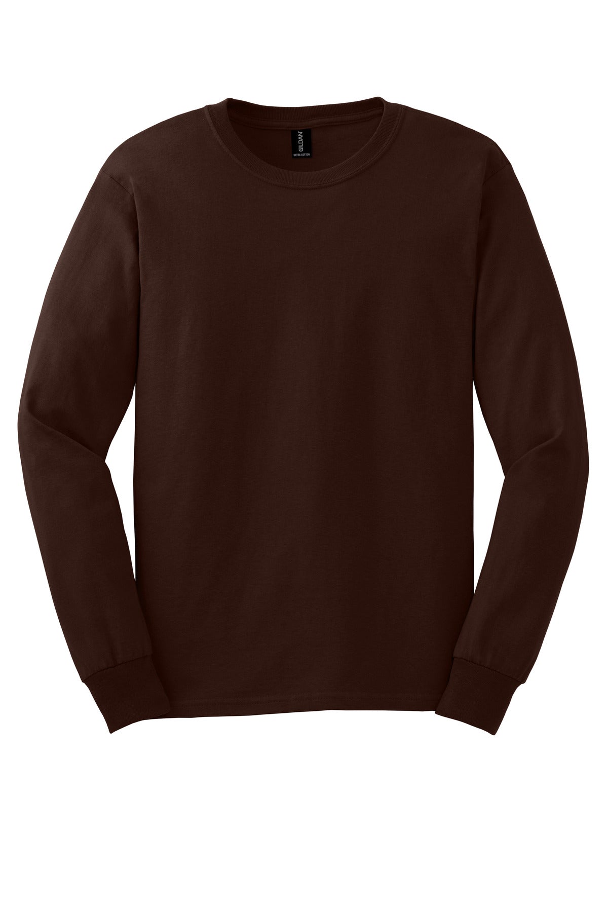 Gildan - Ultra Cotton 100% US Cotton Long Sleeve T-Shirt - Dark Chocolate