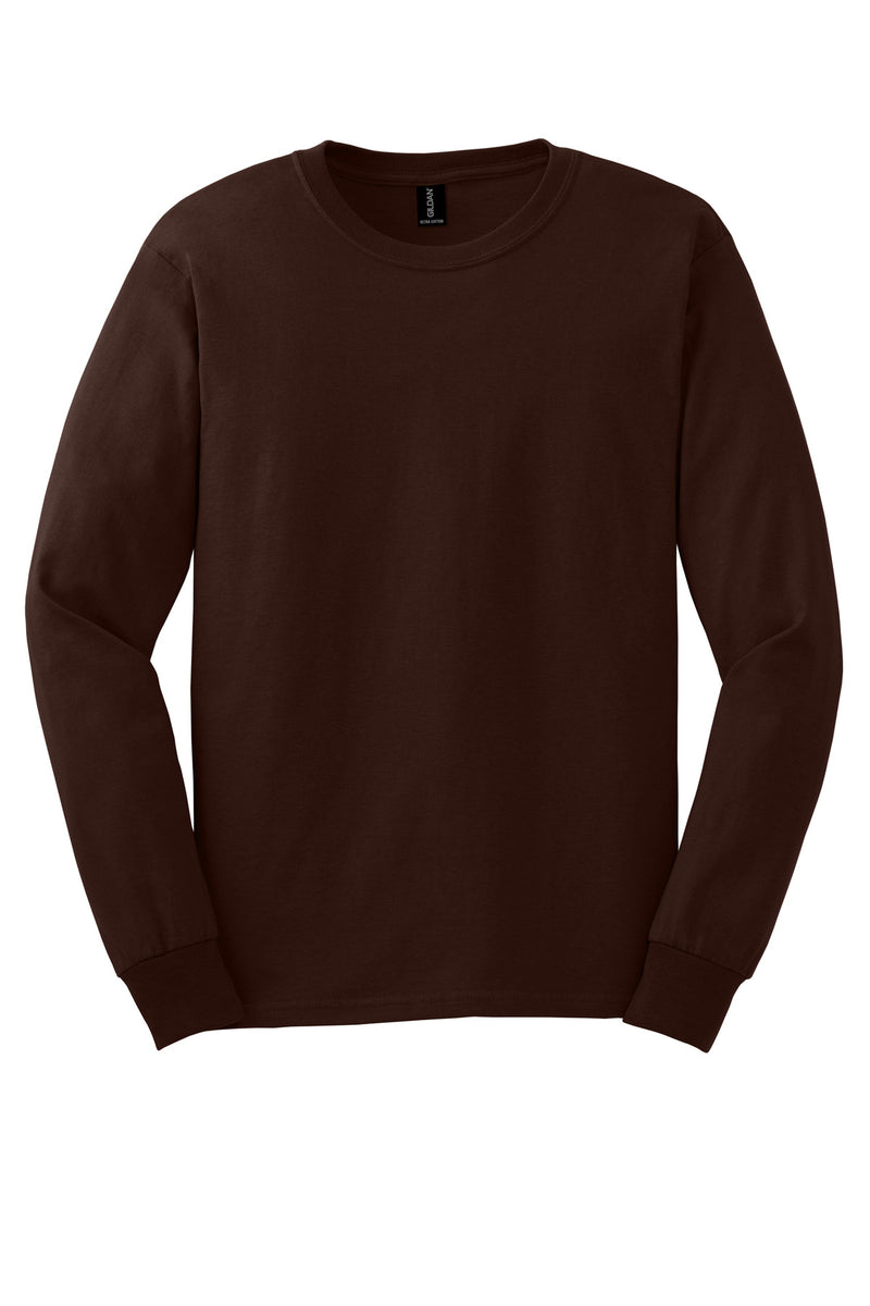 Gildan - Ultra Cotton 100% US Cotton Long Sleeve T-Shirt - Dark Chocolate