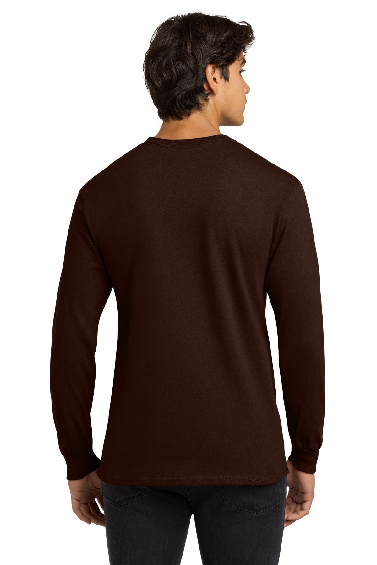 Gildan - Ultra Cotton 100% US Cotton Long Sleeve T-Shirt - Dark Chocolate