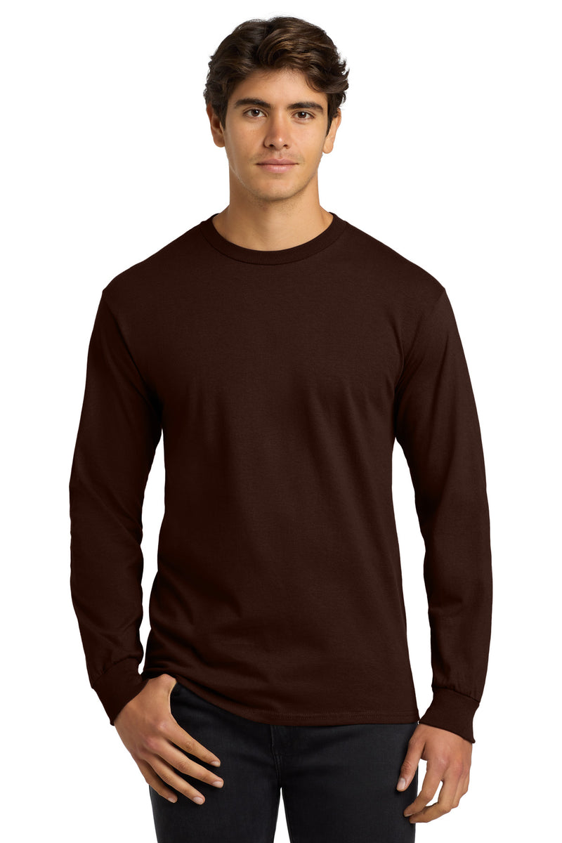 Gildan - Ultra Cotton 100% US Cotton Long Sleeve T-Shirt - Dark Chocolate