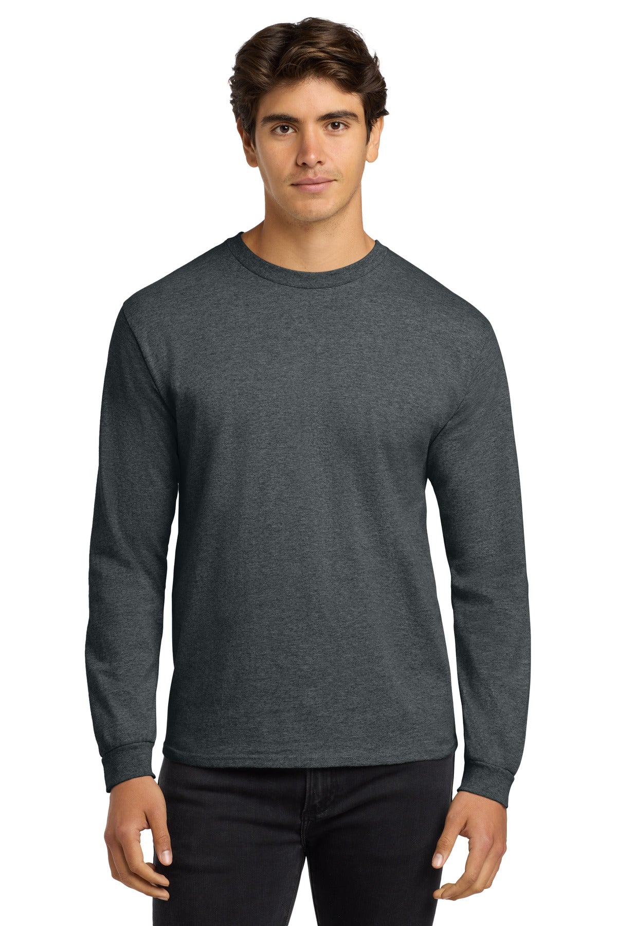 Gildan - Ultra Cotton 100% US Cotton Long Sleeve T-Shirt - Dark Heather