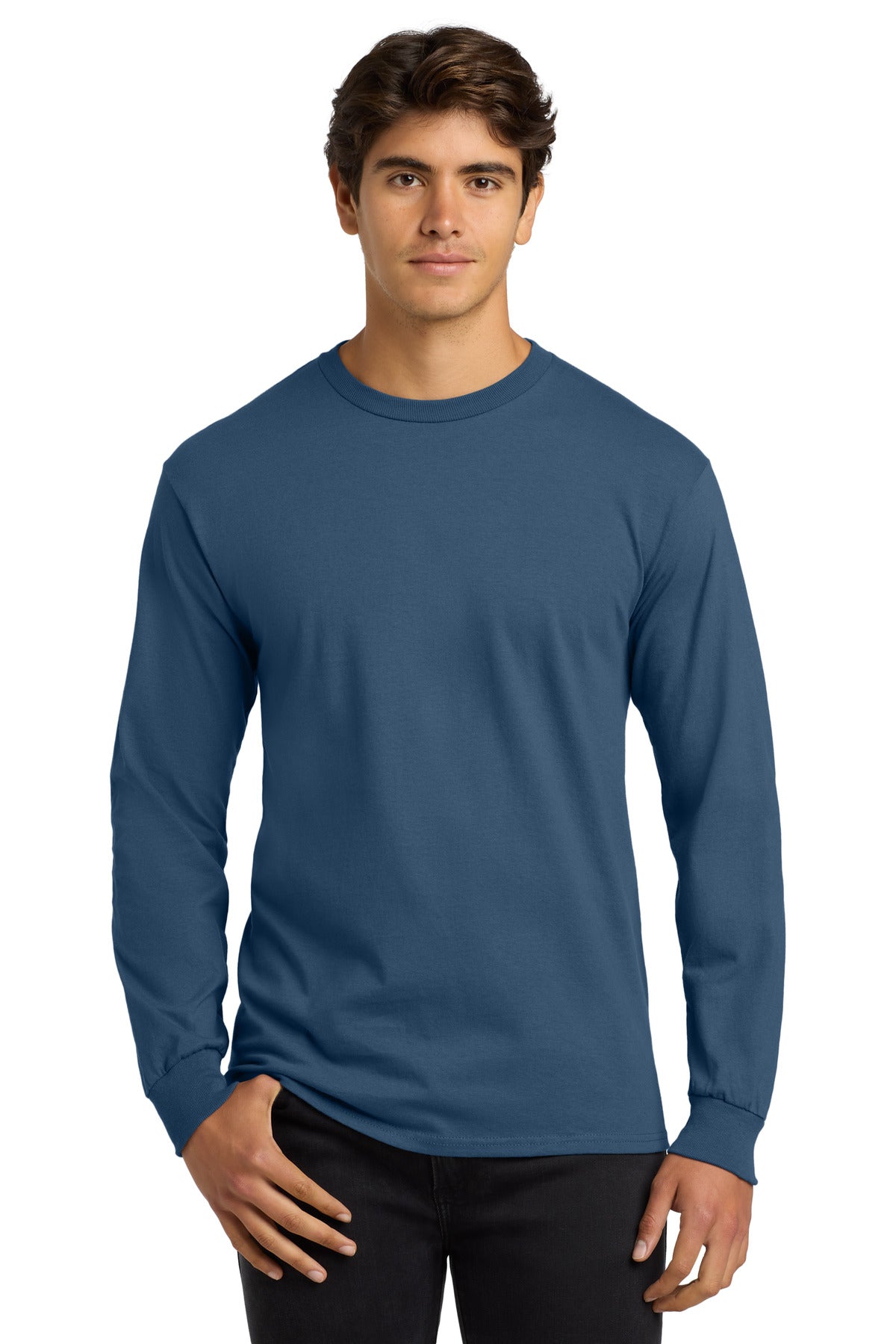 Gildan - Ultra Cotton 100% US Cotton Long Sleeve T-Shirt - Indigo Blue