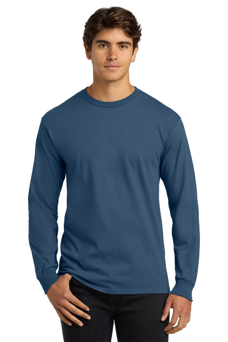 Gildan - Ultra Cotton 100% US Cotton Long Sleeve T-Shirt - Indigo Blue