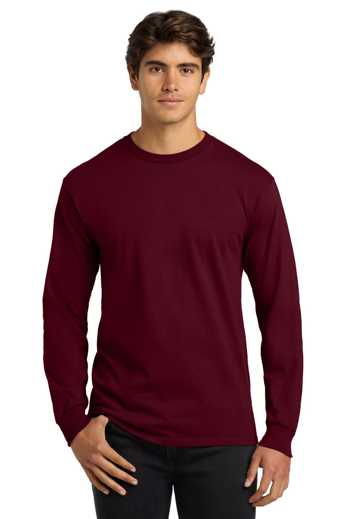 Gildan - Ultra Cotton 100% US Cotton Long Sleeve T-Shirt - Maroon