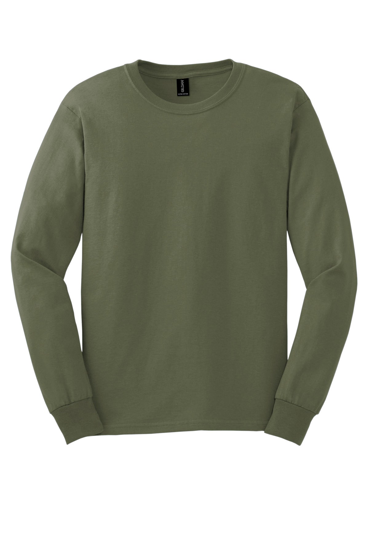 Gildan - Ultra Cotton 100% US Cotton Long Sleeve T-Shirt - Military Green