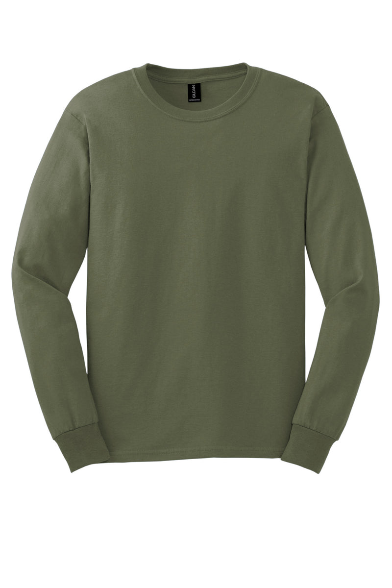 Gildan - Ultra Cotton 100% US Cotton Long Sleeve T-Shirt - Military Green