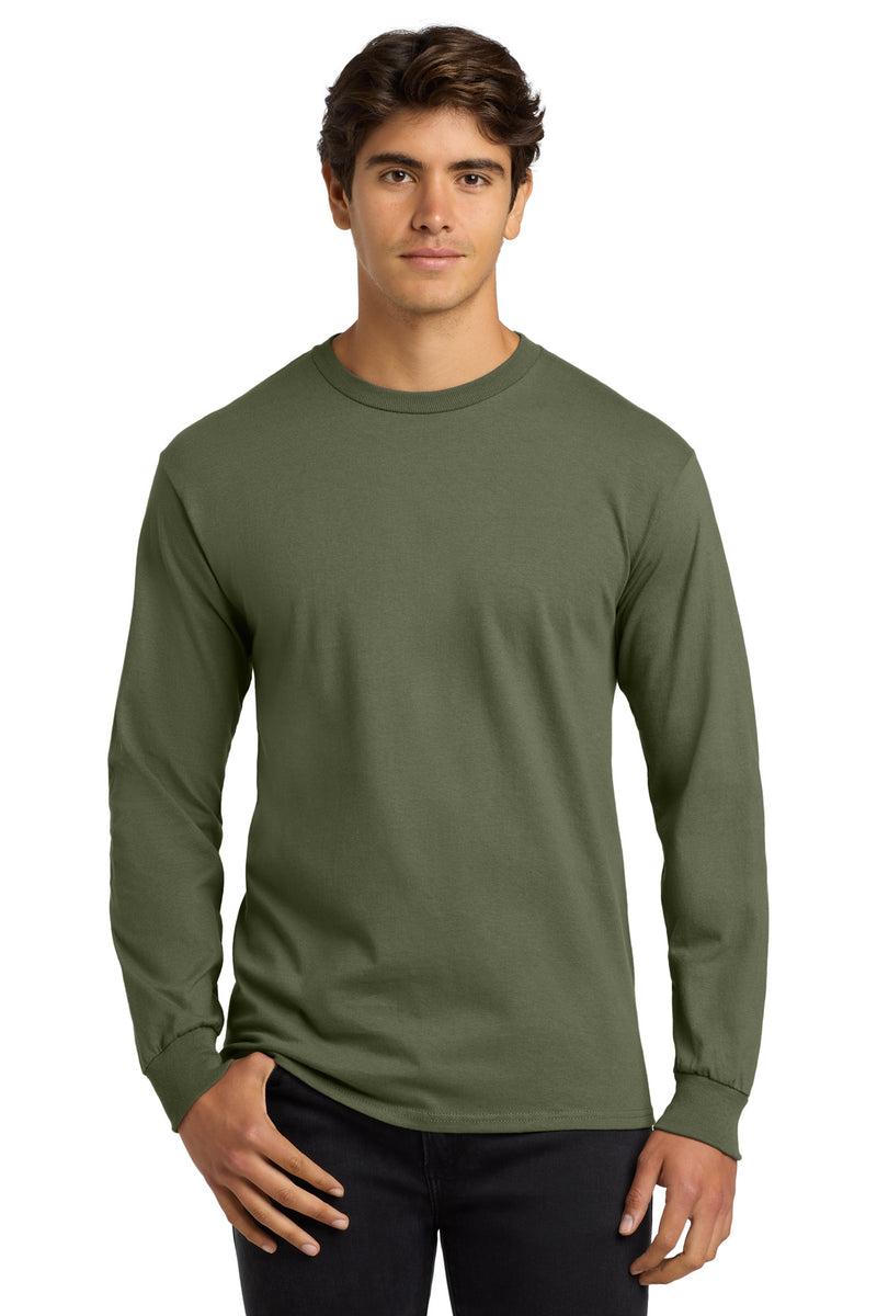 Gildan - Ultra Cotton 100% US Cotton Long Sleeve T-Shirt - Military Green