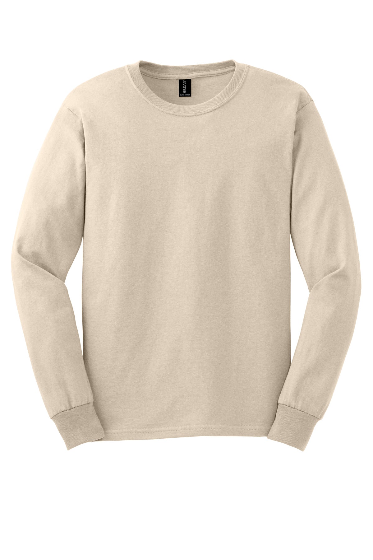 Gildan - Ultra Cotton 100% US Cotton Long Sleeve T-Shirt - Natural