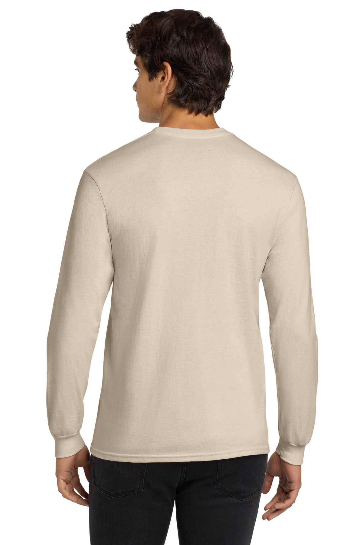 Gildan - Ultra Cotton 100% US Cotton Long Sleeve T-Shirt - Natural