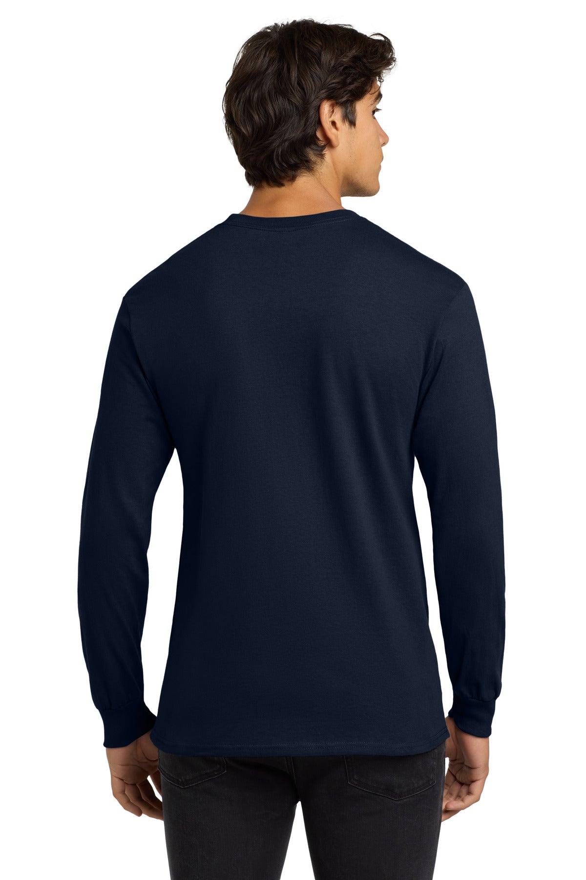 Gildan - Ultra Cotton 100% US Cotton Long Sleeve T-Shirt - Navy