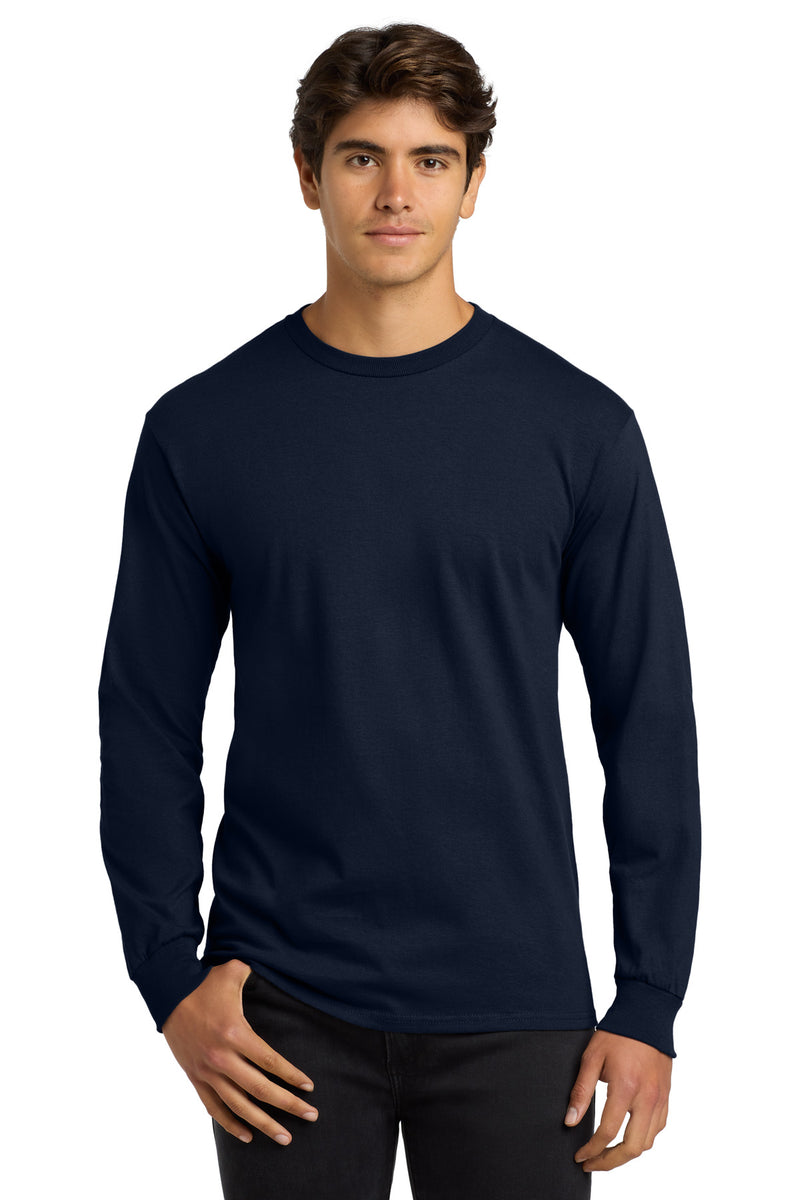 Gildan - Ultra Cotton 100% US Cotton Long Sleeve T-Shirt - Navy