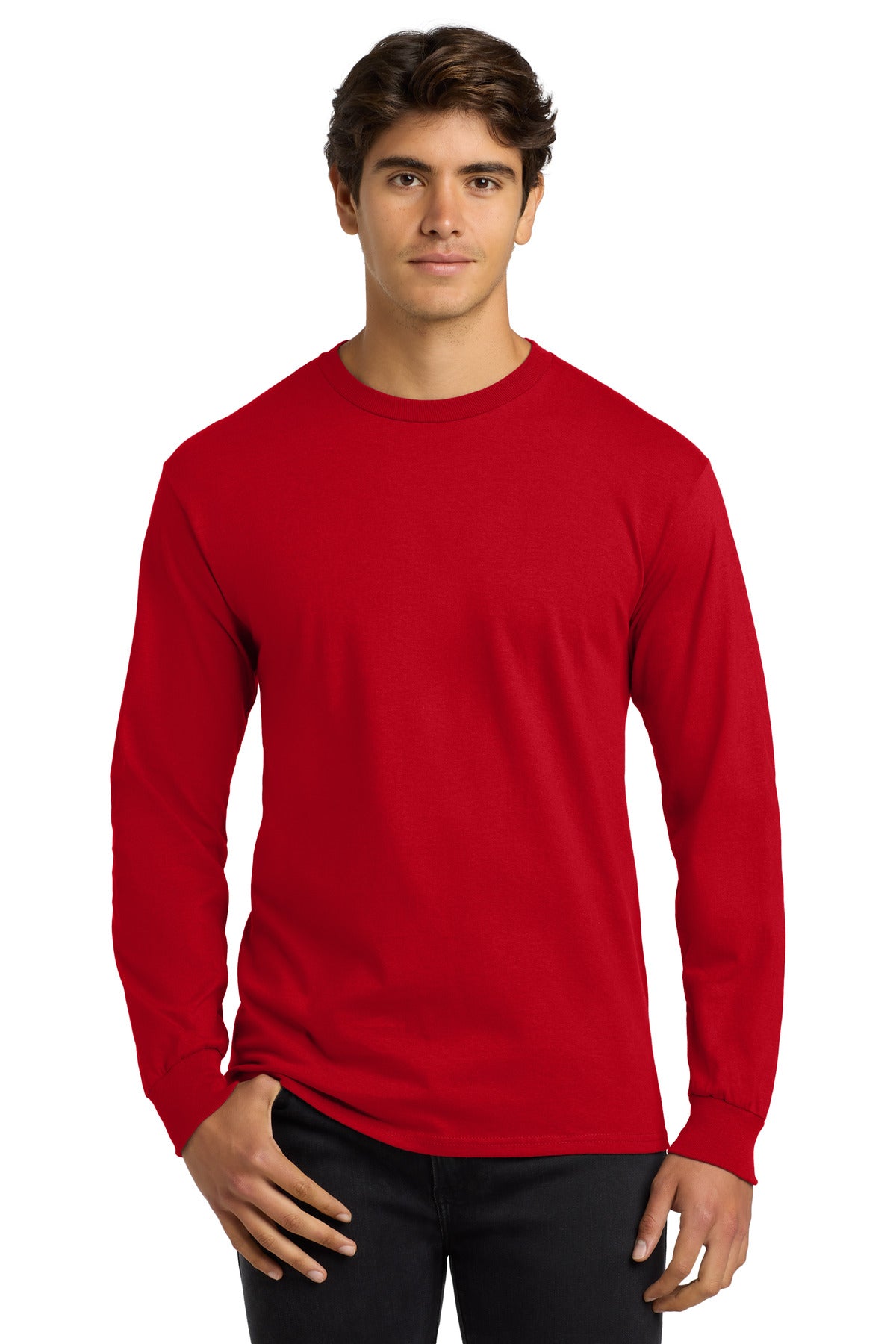 Gildan - Ultra Cotton 100% US Cotton Long Sleeve T-Shirt - Red