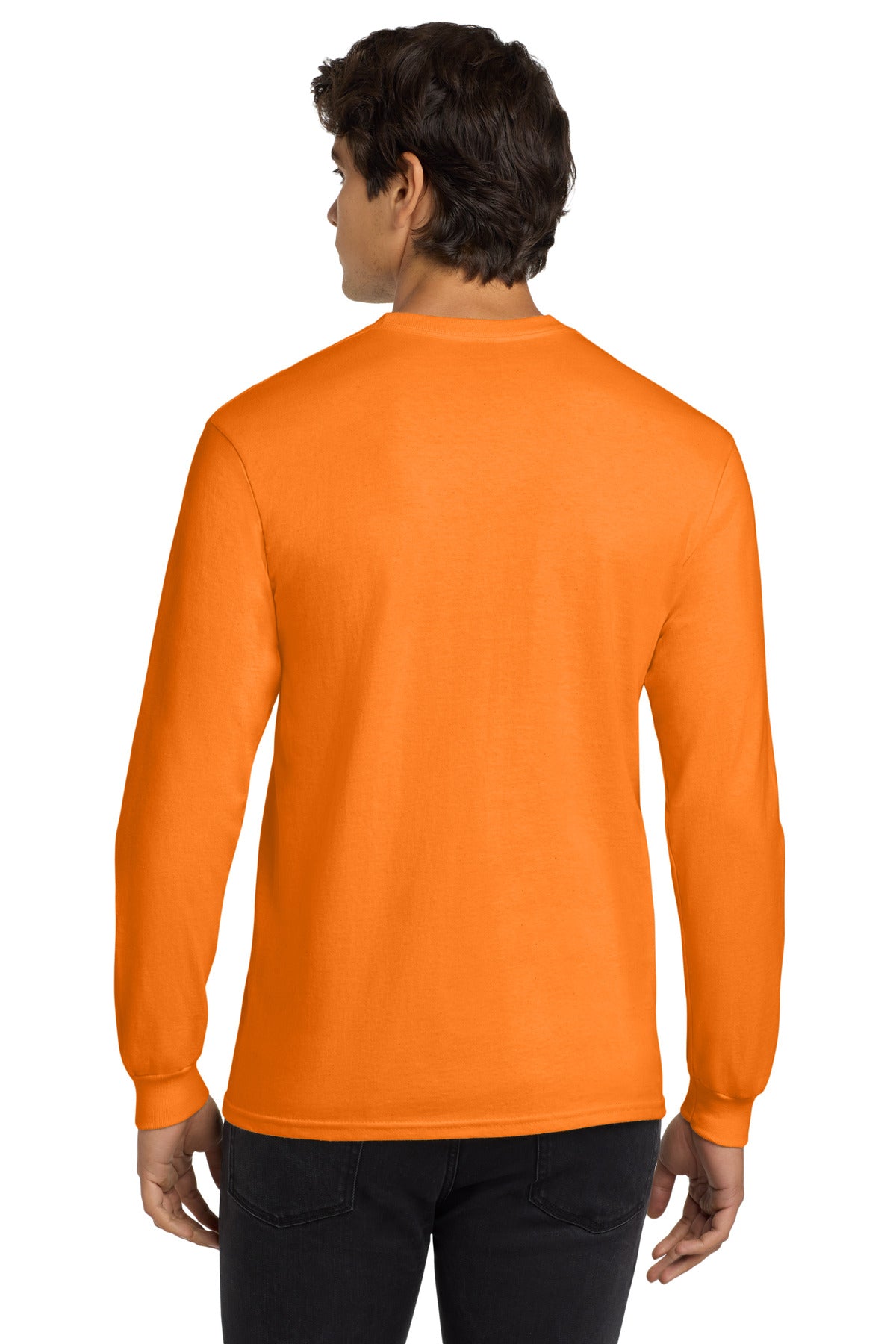 Gildan - Ultra Cotton 100% US Cotton Long Sleeve T-Shirt - S. Orange