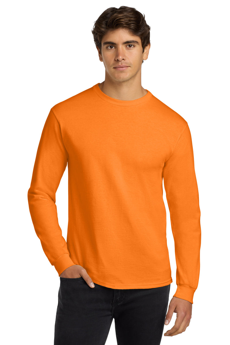 Gildan - Ultra Cotton 100% US Cotton Long Sleeve T-Shirt - S. Orange