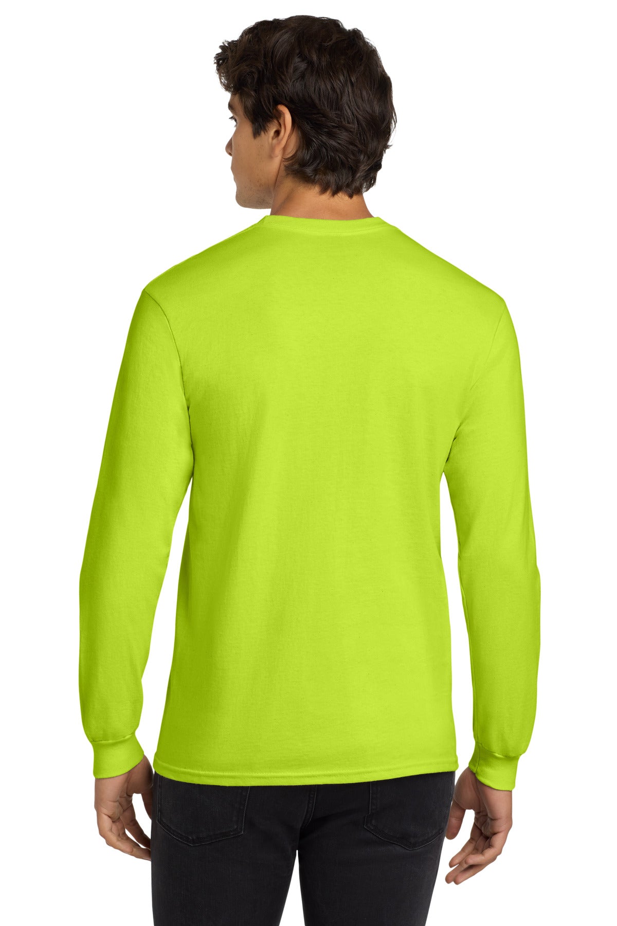 Gildan - Ultra Cotton 100% US Cotton Long Sleeve T-Shirt - Safety Green