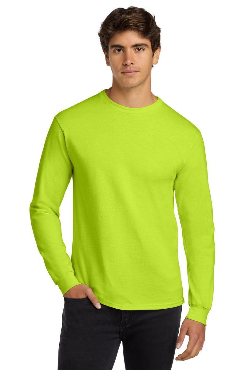 Gildan - Ultra Cotton 100% US Cotton Long Sleeve T-Shirt - Safety Green