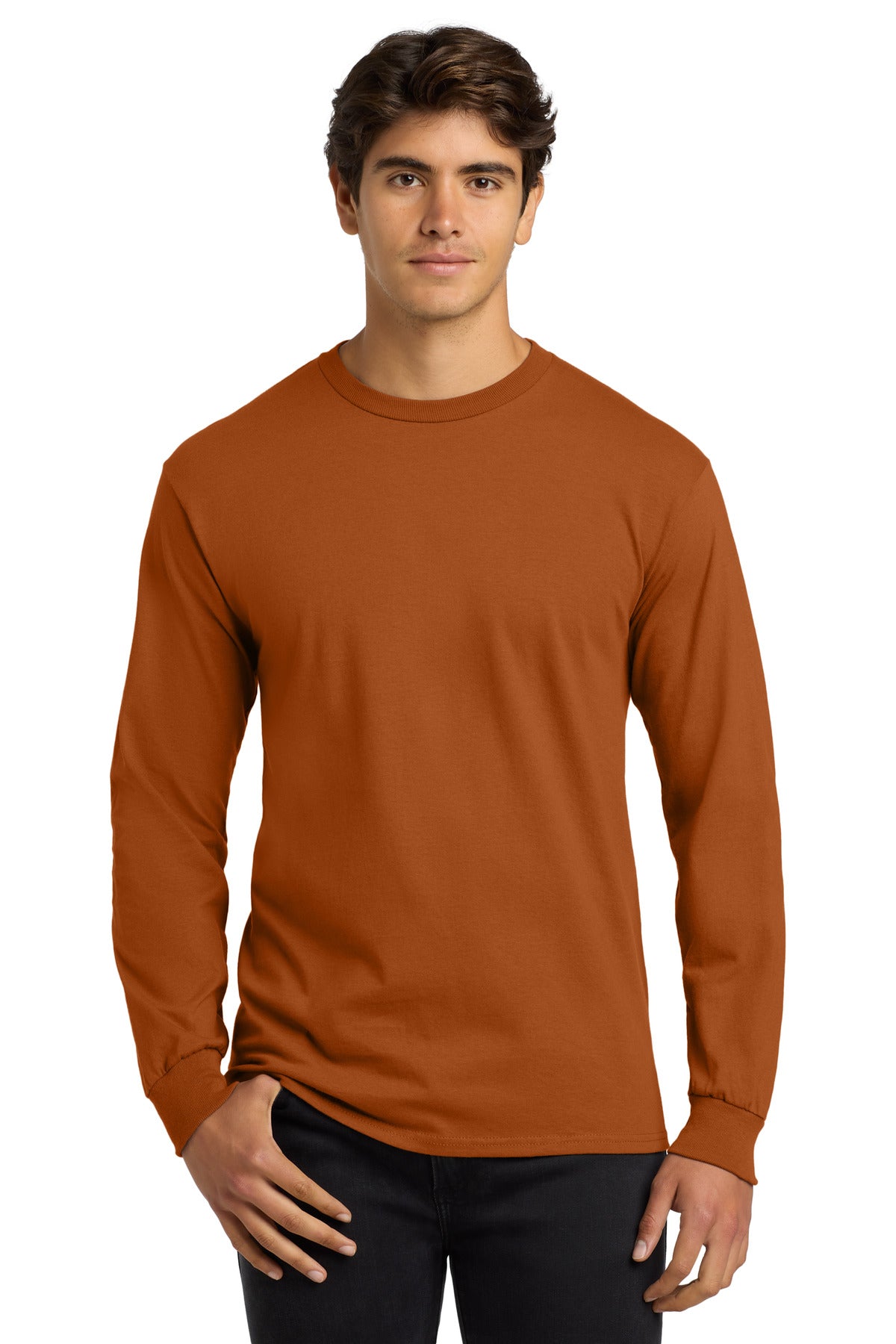 Gildan - Ultra Cotton 100% US Cotton Long Sleeve T-Shirt - Texas Orange