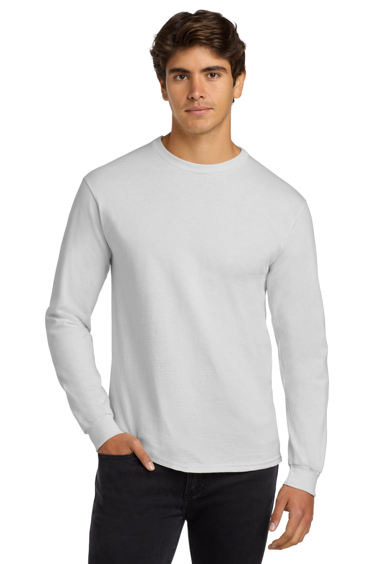 Gildan - Ultra Cotton 100% US Cotton Long Sleeve T-Shirt - White