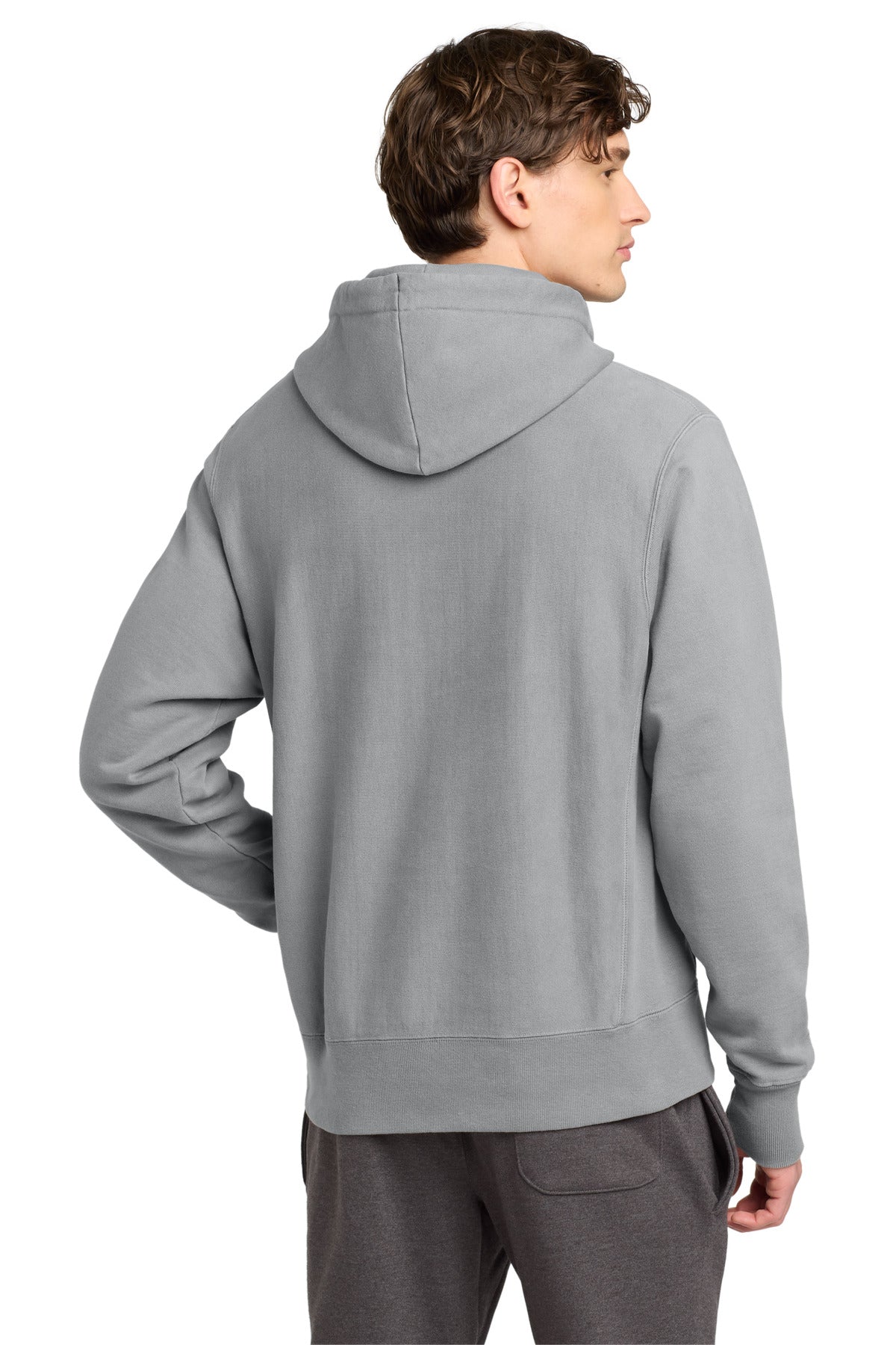 Champion  Reverse Weave  Garment-Dyed Hooded Sweatshirt - Concrete