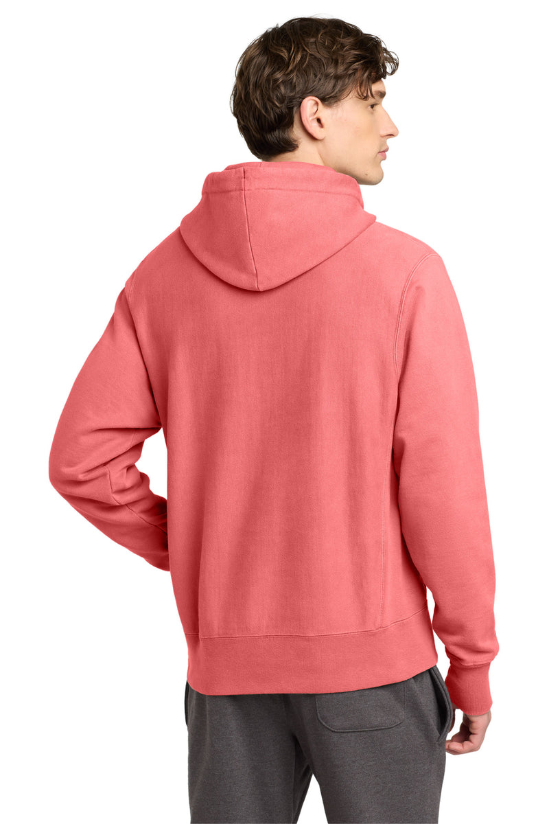Champion  Reverse Weave  Garment-Dyed Hooded Sweatshirt - Coral Craze
