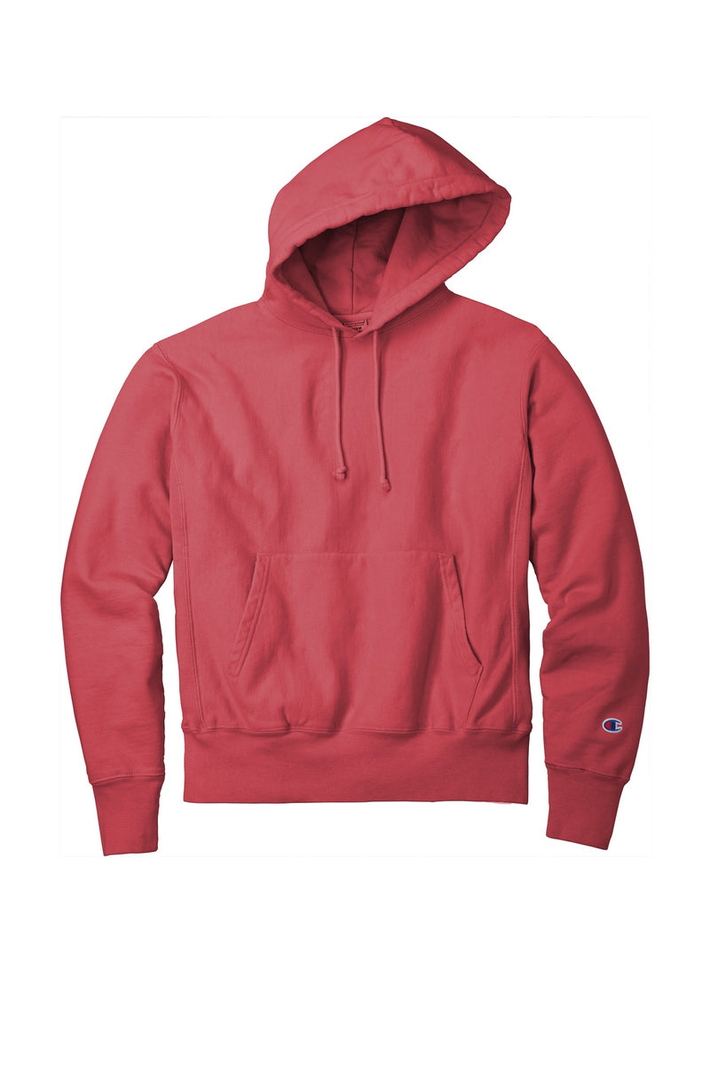 Champion  Reverse Weave  Garment-Dyed Hooded Sweatshirt - Crimson