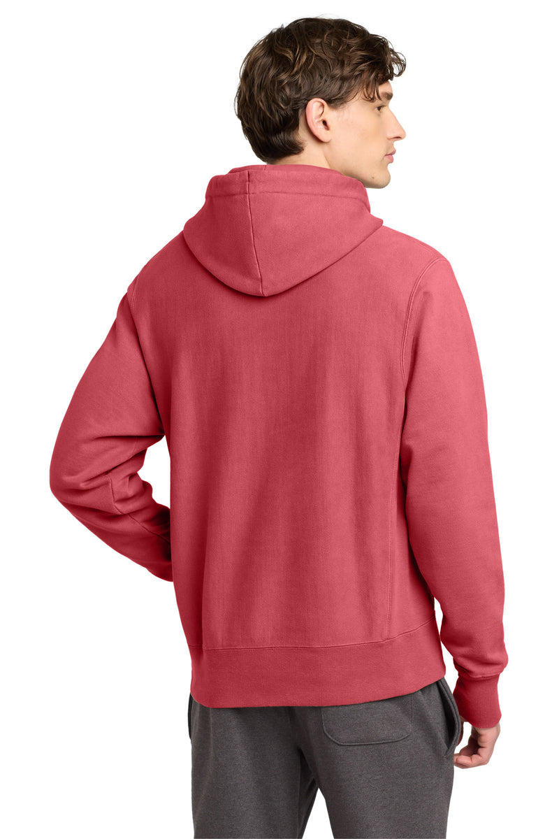 Champion  Reverse Weave  Garment-Dyed Hooded Sweatshirt - Crimson