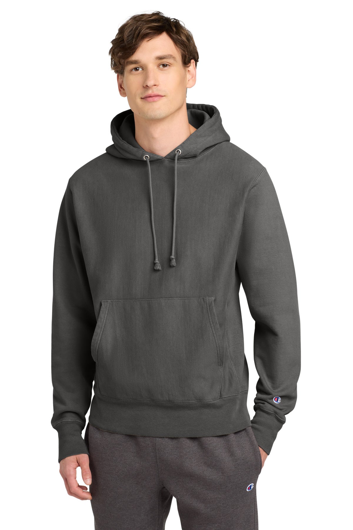 Champion  Reverse Weave  Garment-Dyed Hooded Sweatshirt - New Railroad