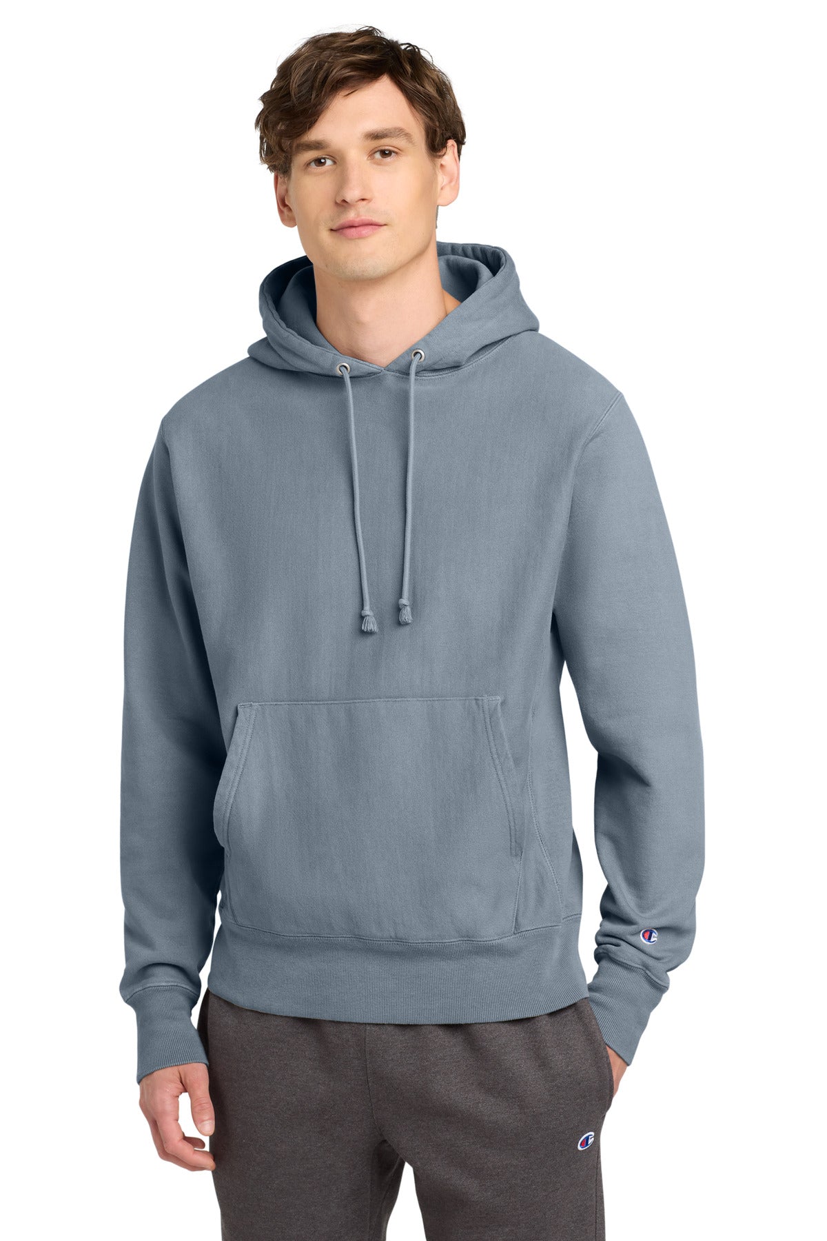 Champion  Reverse Weave  Garment-Dyed Hooded Sweatshirt - Saltwater