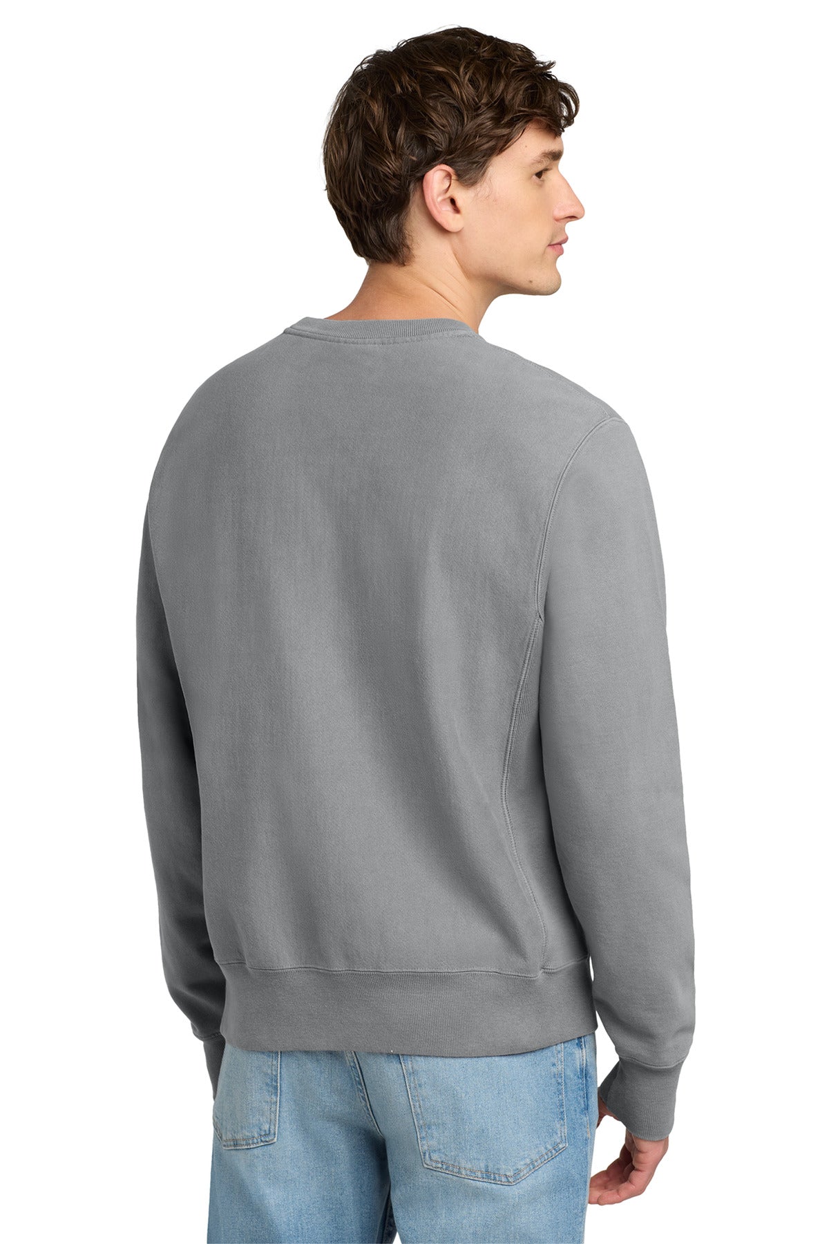 Champion  Reverse Weave  Garment-Dyed Crewneck Sweatshirt - Concrete