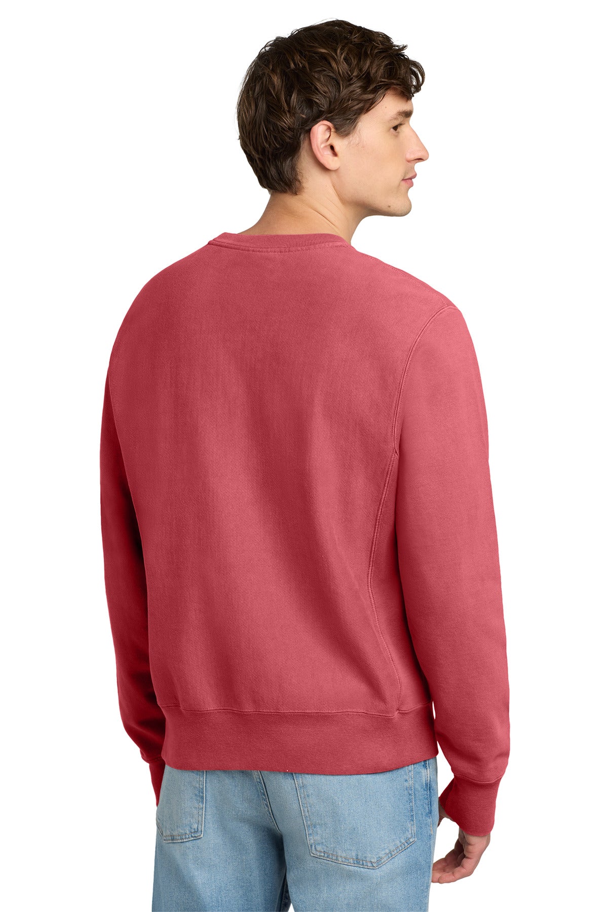 Champion  Reverse Weave  Garment-Dyed Crewneck Sweatshirt - Crimson