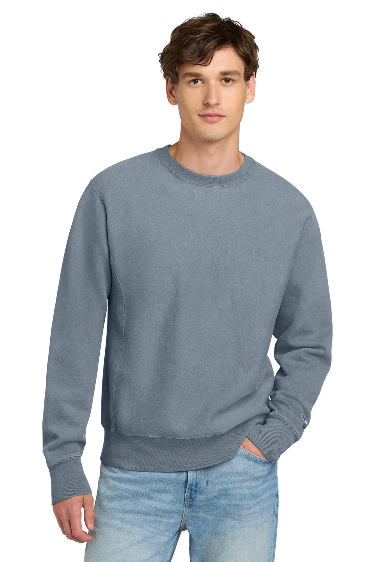 Champion  Reverse Weave  Garment-Dyed Crewneck Sweatshirt - Saltwater