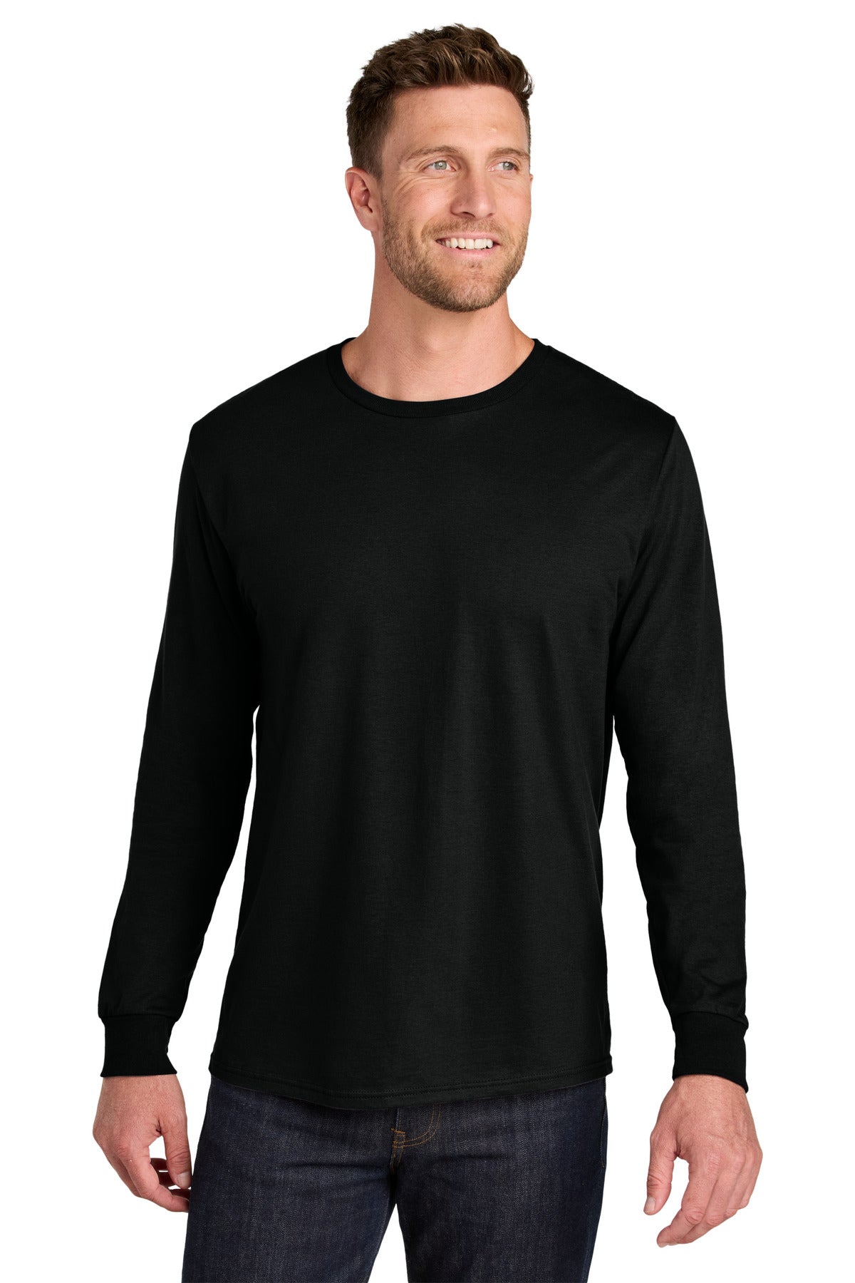 Jerzees Ultimate Unisex Ring Spun Long Sleeve T-Shirt - Black Ink