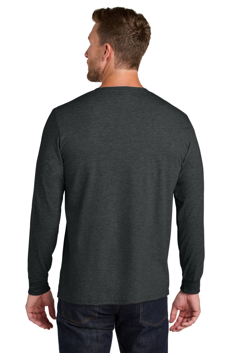 Jerzees Ultimate Unisex Ring Spun Long Sleeve T-Shirt - Black Ink Heather