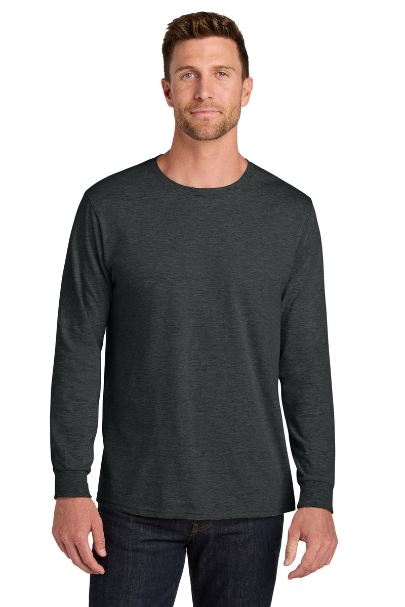 Jerzees Ultimate Unisex Ring Spun Long Sleeve T-Shirt - Black Ink Heather
