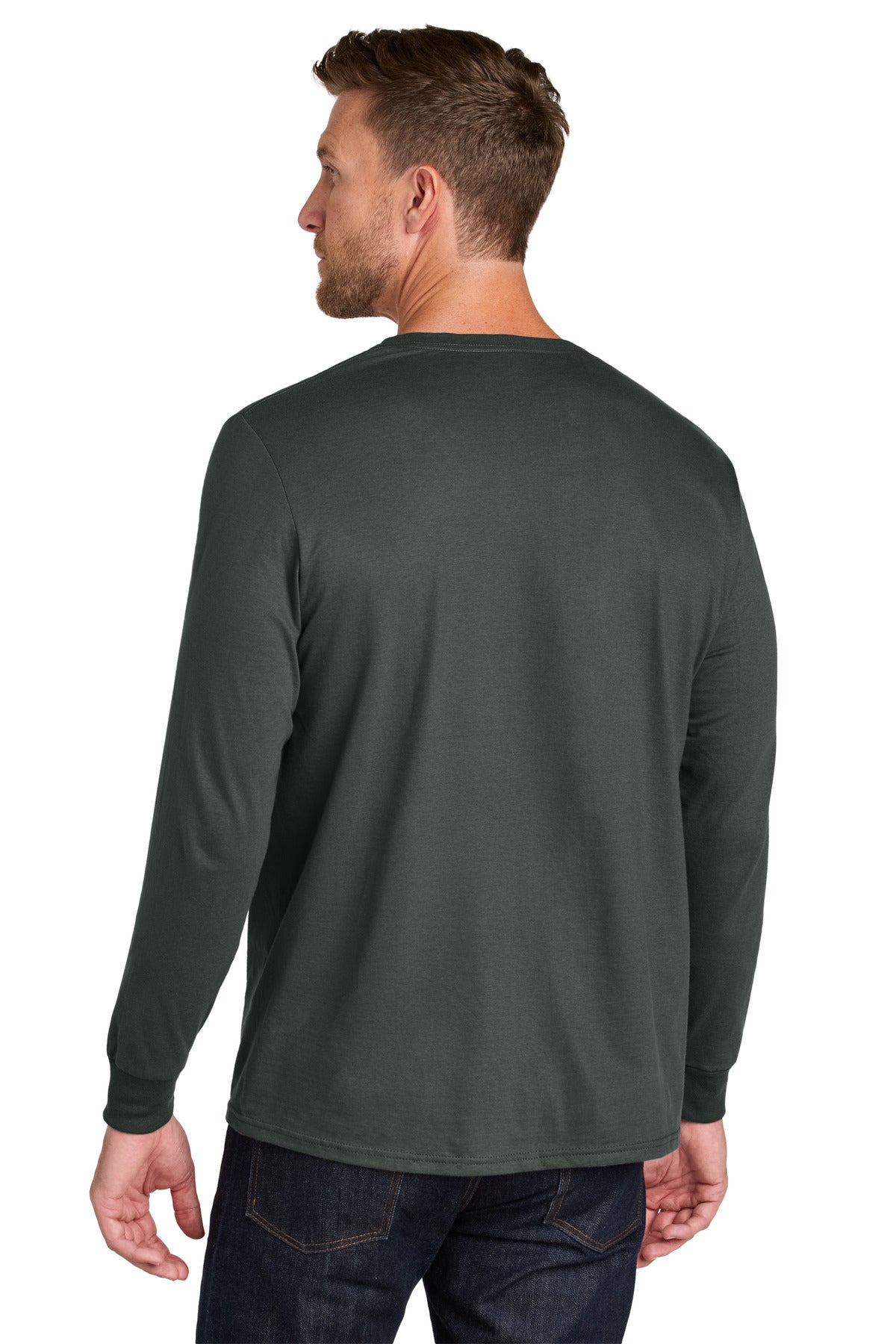 Jerzees Ultimate Unisex Ring Spun Long Sleeve T-Shirt - Charcoal Grey