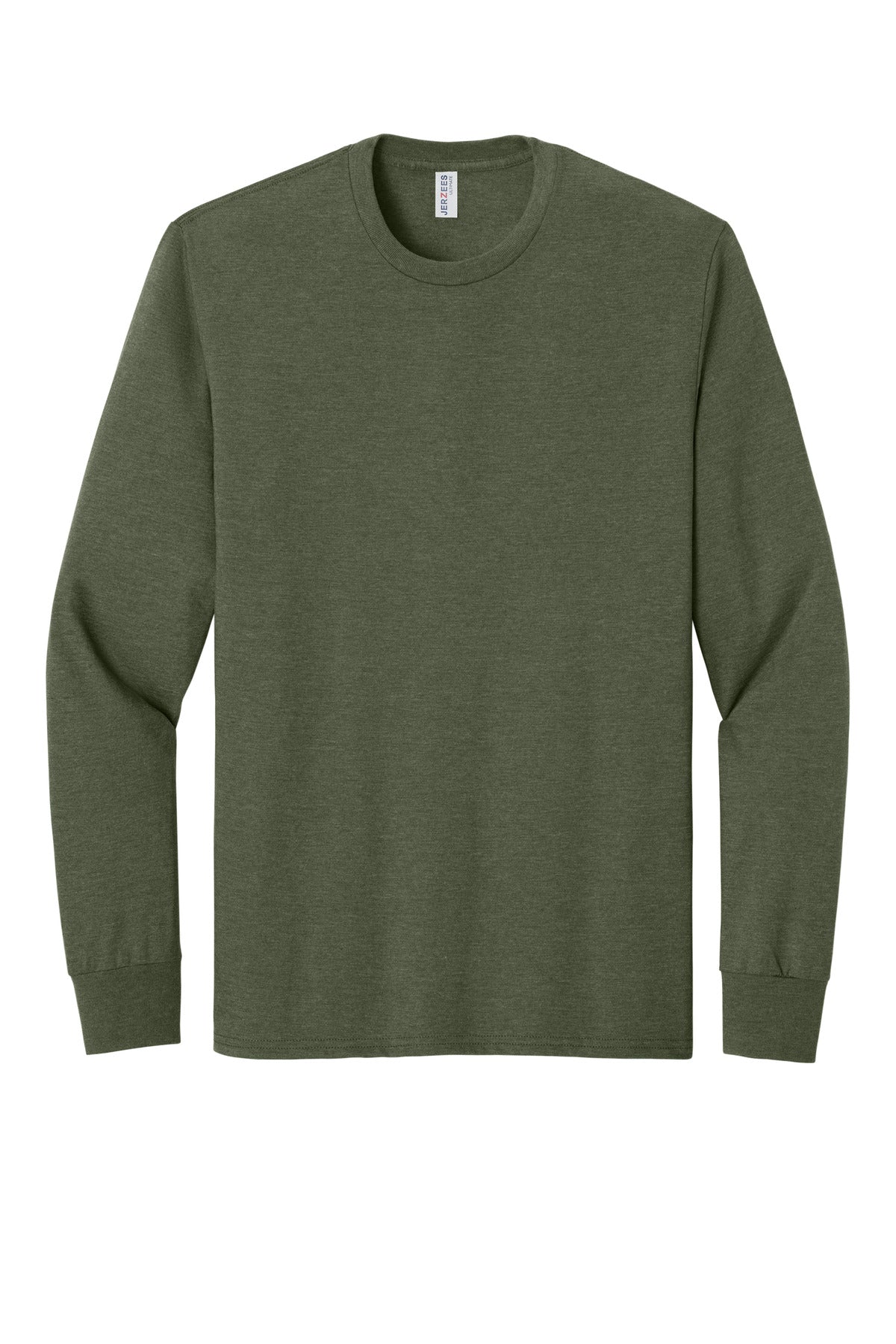 Jerzees Ultimate Unisex Ring Spun Long Sleeve T-Shirt - Military Green Heather