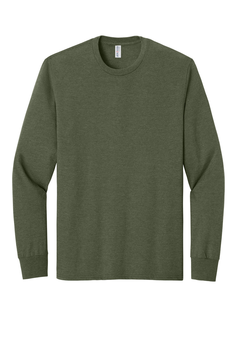 Jerzees Ultimate Unisex Ring Spun Long Sleeve T-Shirt - Military Green Heather