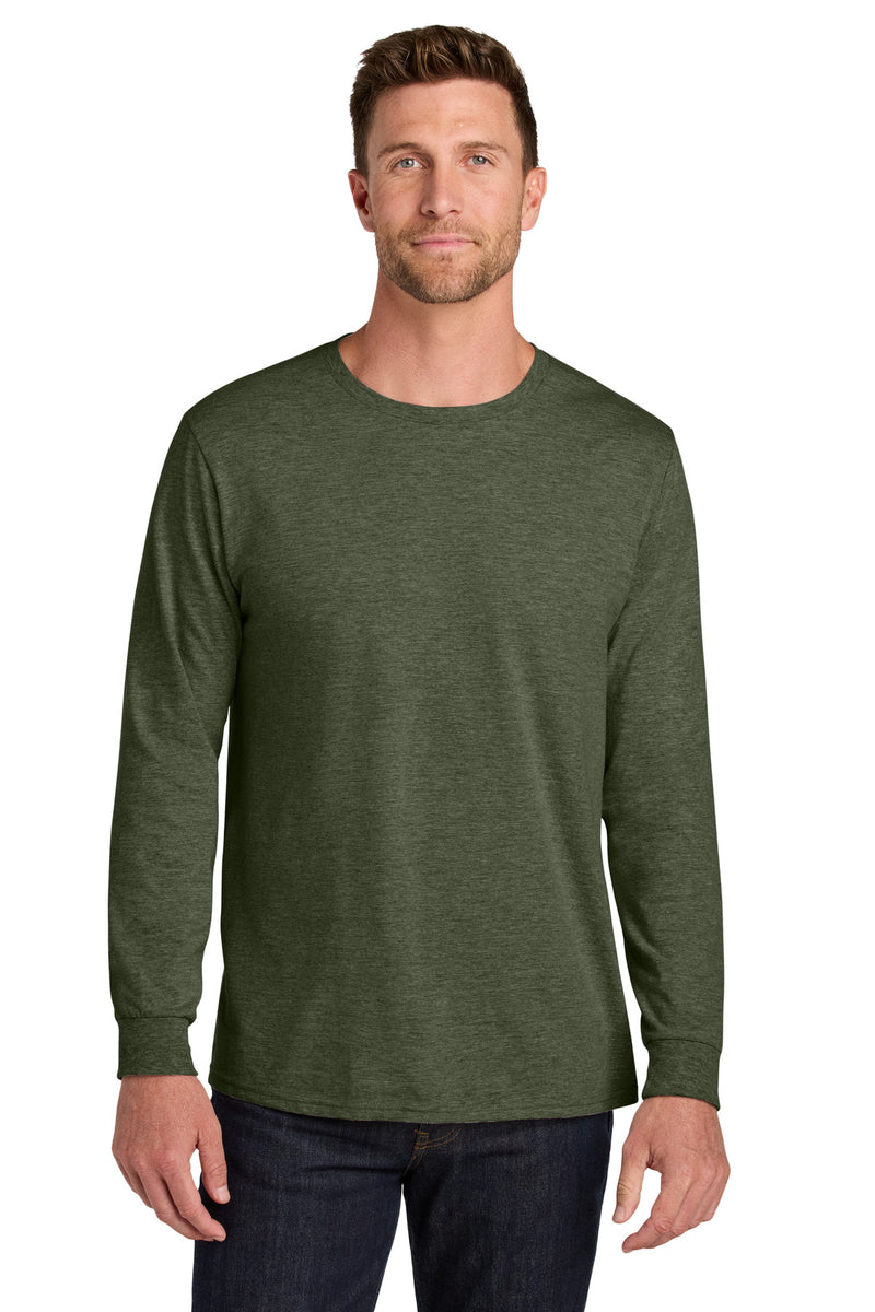 Jerzees Ultimate Unisex Ring Spun Long Sleeve T-Shirt - Military Green Heather