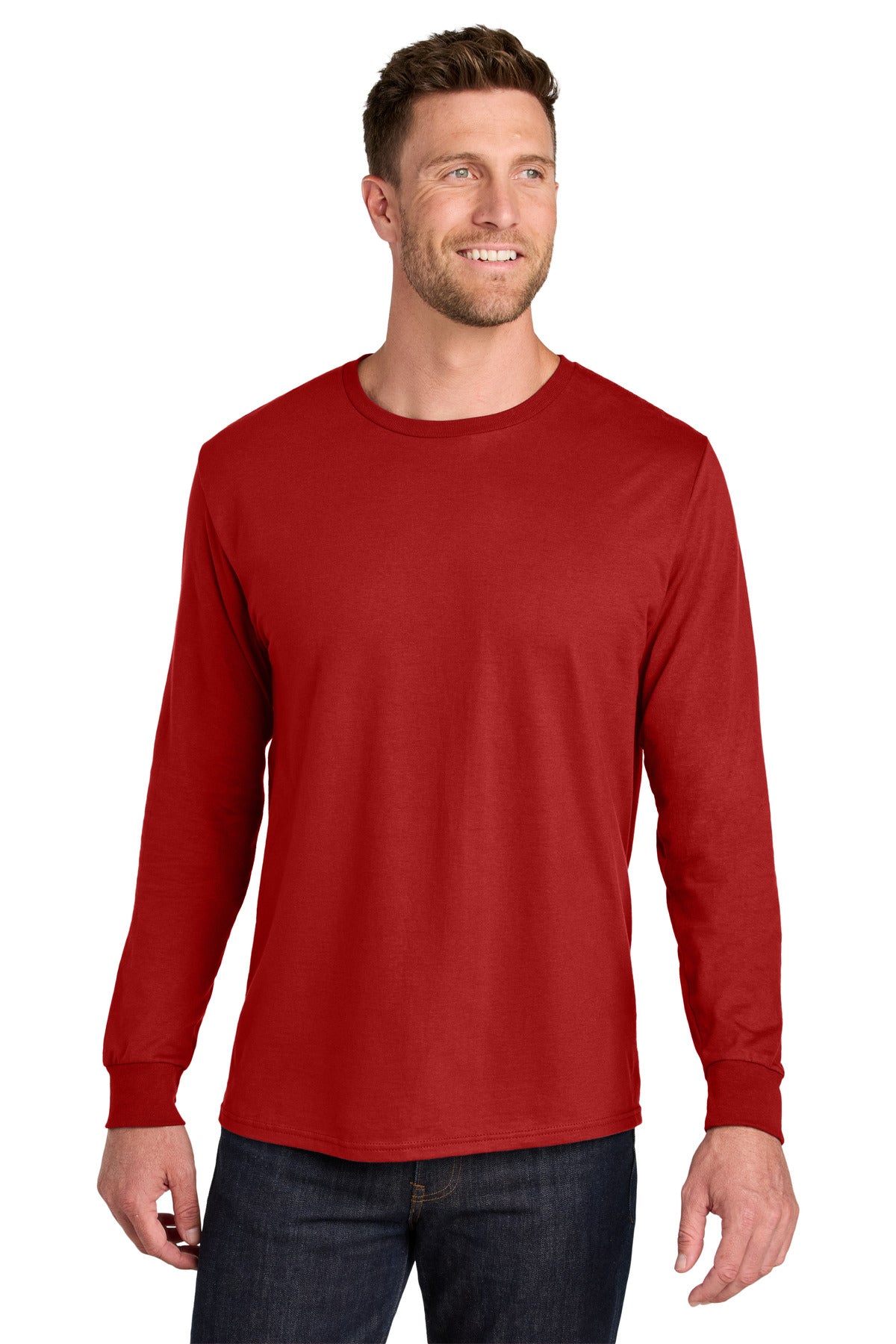 Jerzees Ultimate Unisex Ring Spun Long Sleeve T-Shirt - True Red