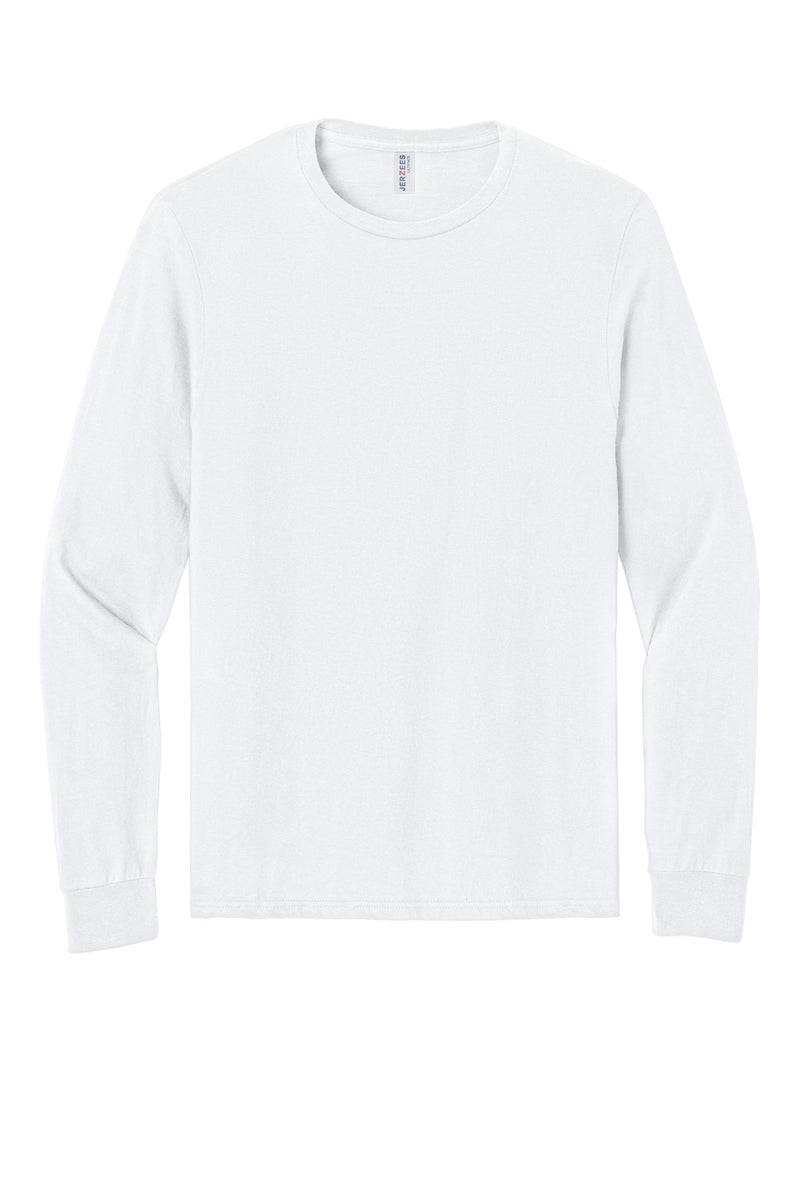 Jerzees Ultimate Unisex Ring Spun Long Sleeve T-Shirt - White