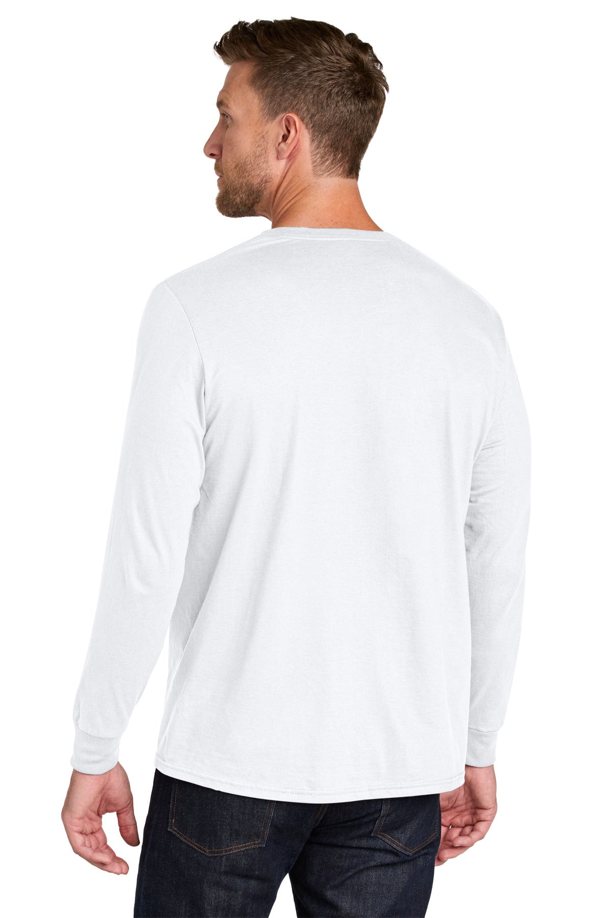 Jerzees Ultimate Unisex Ring Spun Long Sleeve T-Shirt - White