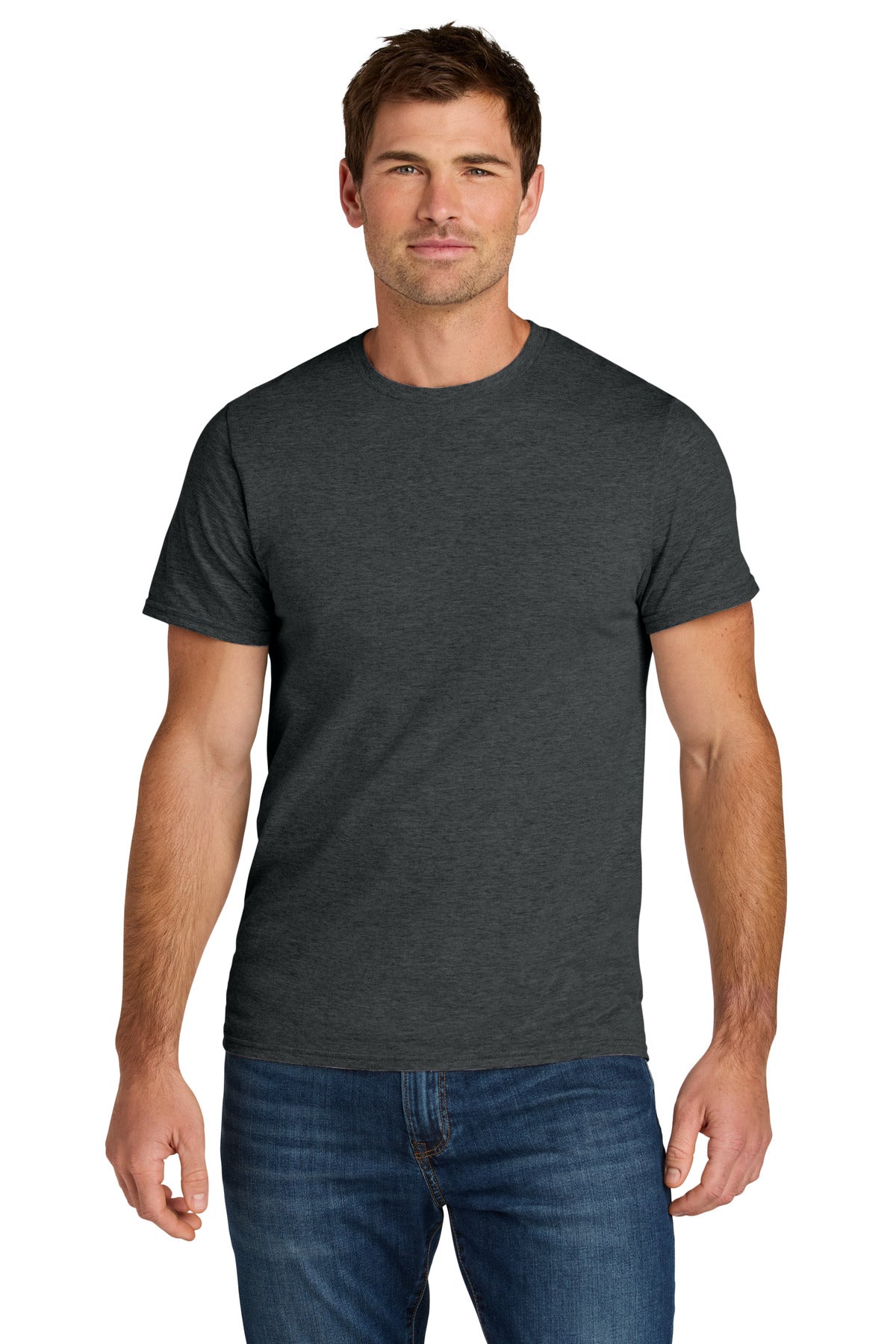 Jerzees Ultimate Unisex Ring Spun T-Shirt - Black Ink Heather