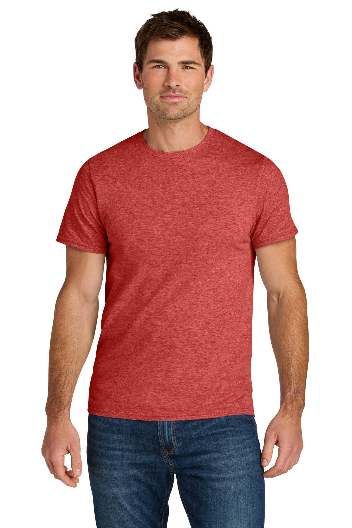 Jerzees Ultimate Unisex Ring Spun T-Shirt - Fiery Red Heather