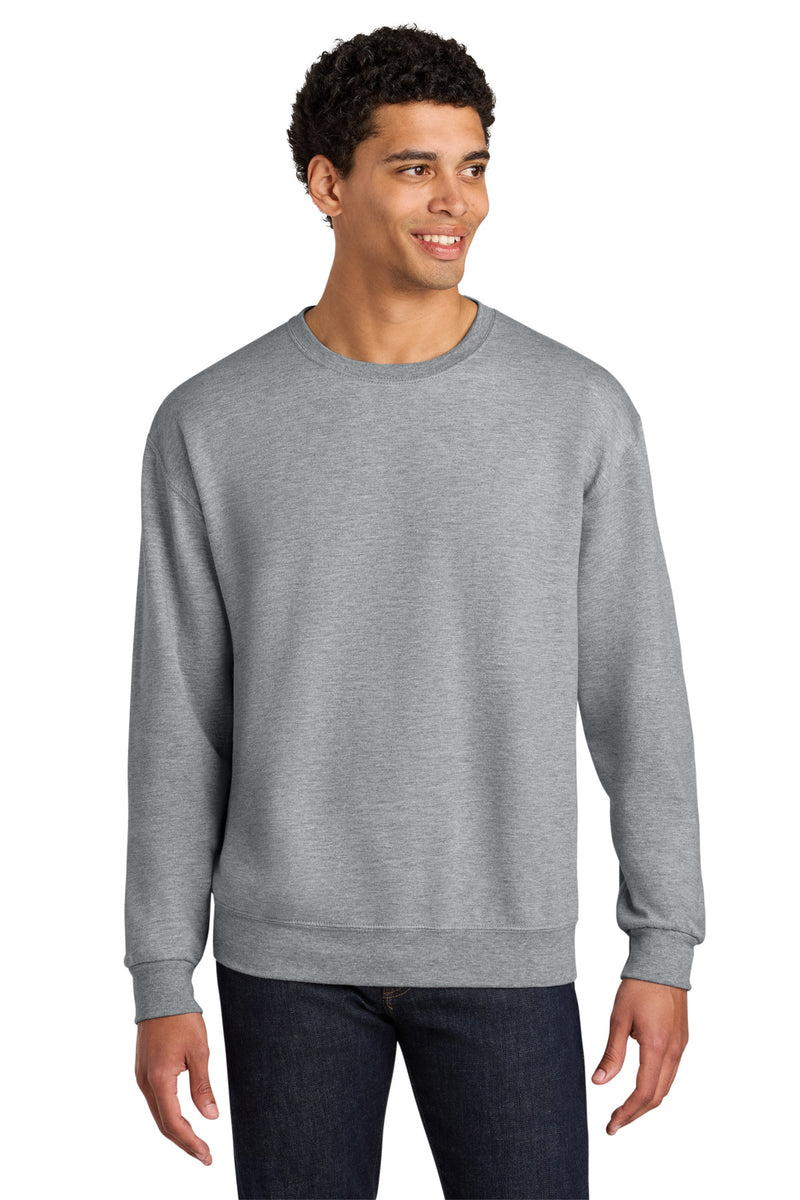 Jerzees Ultimate Unisex CVC Ring Spun Crewneck Sweatshirt - Athletic Heather