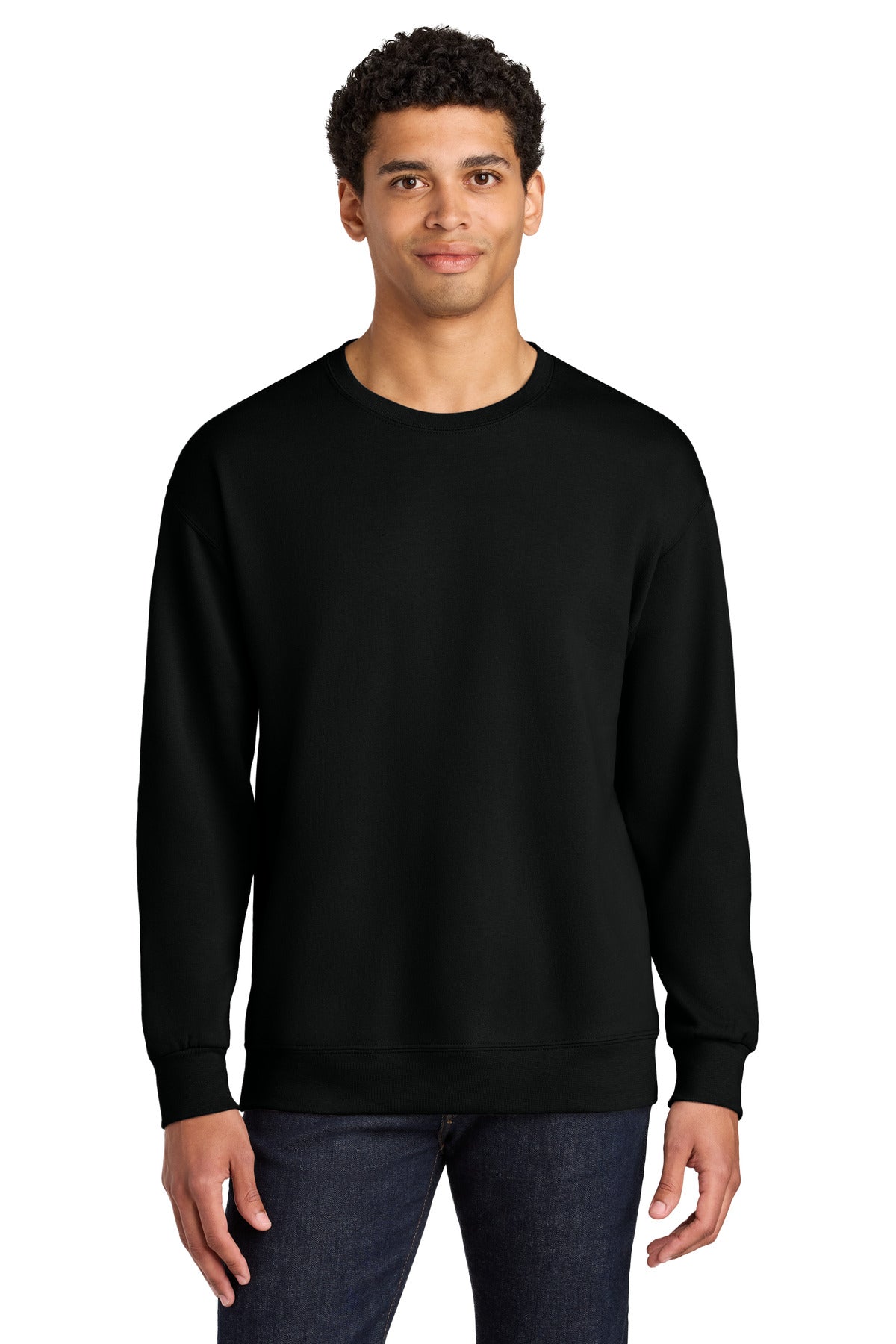 Jerzees Ultimate Unisex CVC Ring Spun Crewneck Sweatshirt - Black Ink