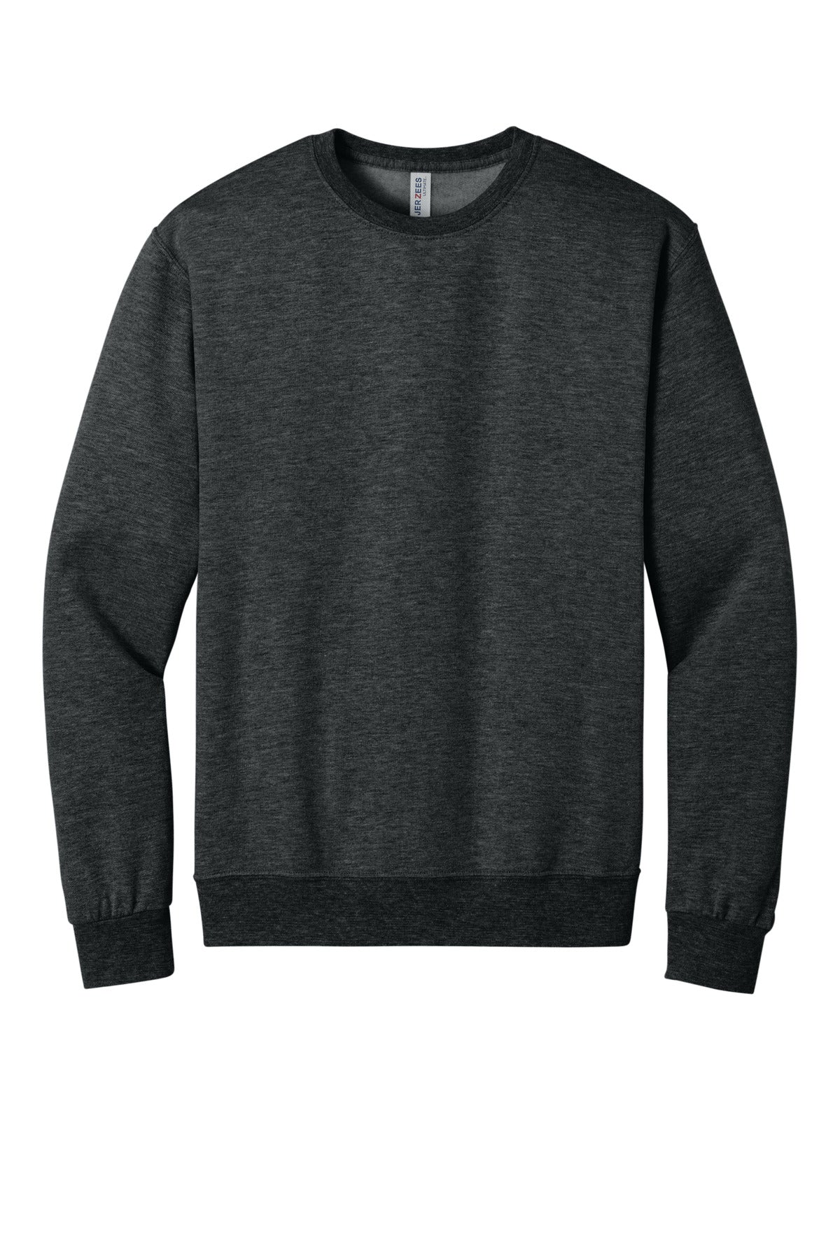 Jerzees Ultimate Unisex CVC Ring Spun Crewneck Sweatshirt - Black Ink Heather