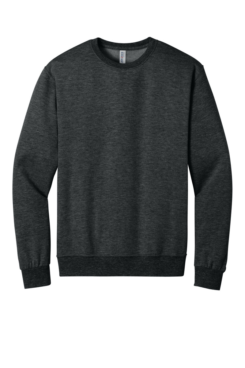 Jerzees Ultimate Unisex CVC Ring Spun Crewneck Sweatshirt - Black Ink Heather